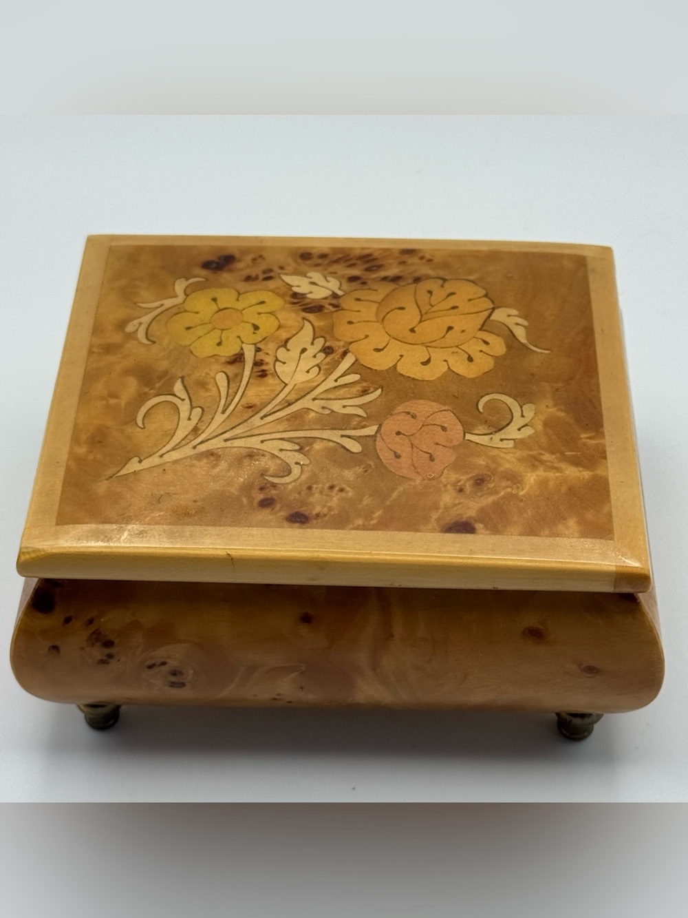 Vintage Reuge Italian Inlaid Wood Music Box “Let Me Call You Sweetheart”
